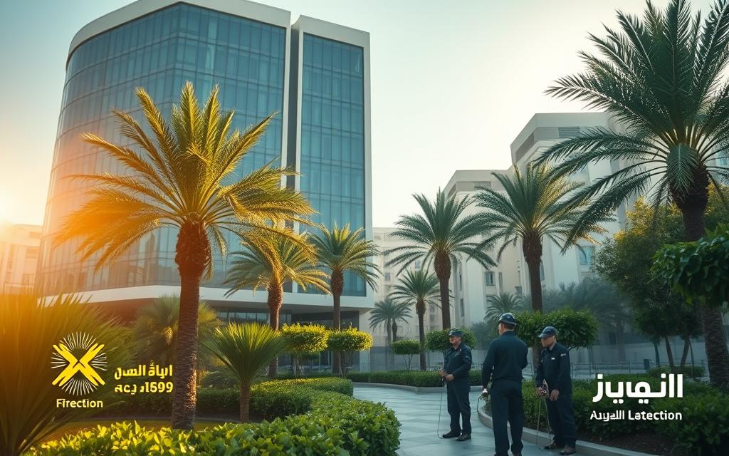 alt="فني شركة رذاذ أثناء فحص تسربات المياه في حي النرجس شمال الرياض باستخدام جهاز حديث"
